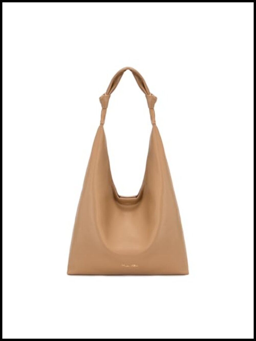 Vegan Leather Hobo Shoulder Bag Lightweight Tote Purse Double Knot